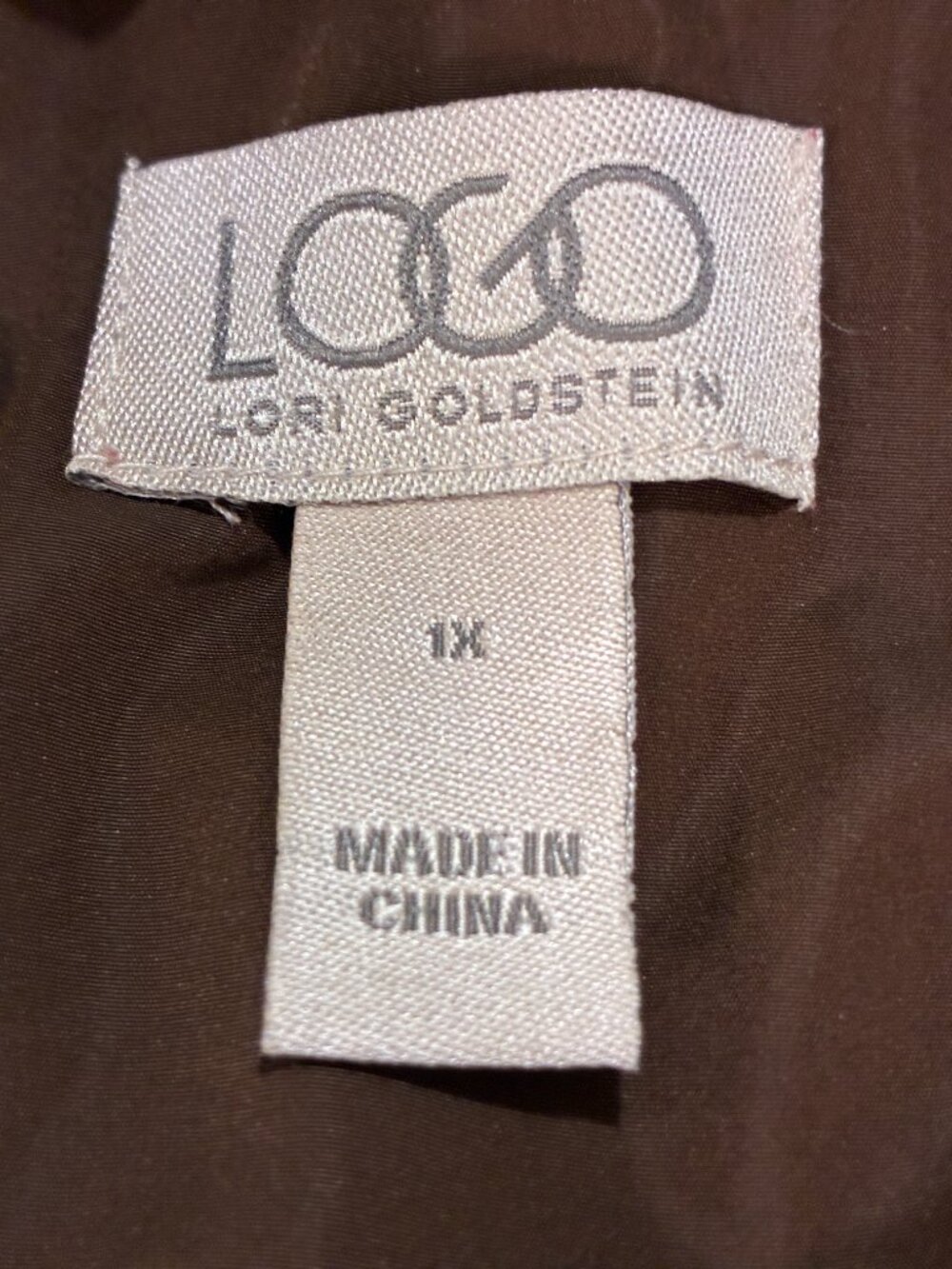 LOGO Lori Goldstein Brown Sleeveless Long Diamond Quilt Puffer Vest Women 1X - Picture 3 of 10